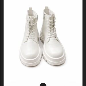 Dirty Laundry White Lace-Up Boots